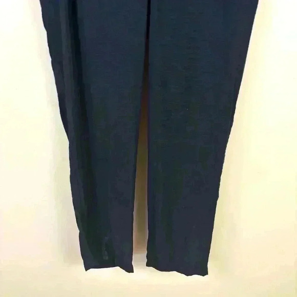 DKNY Black Zipper Pocket Drawstring Waist Roll-Tab Sleeve V Neck Jumpsuit Size 4 - Picture 8 of 16